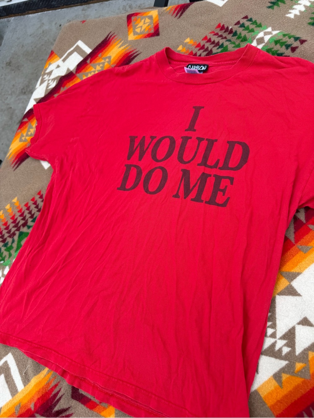 Junk Food Clothing Red Graphic Tee with Bold Black Lettering